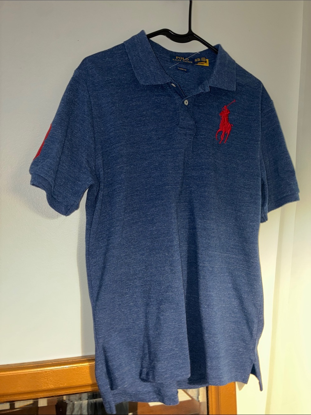 Polo by Ralph Lauren Navy Heather Polo with Red Pony Logo